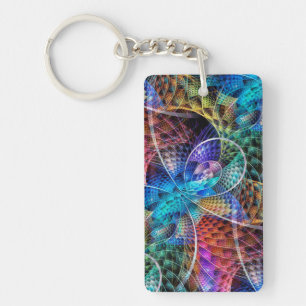 Abstract Apophysis Fractal X Key Ring