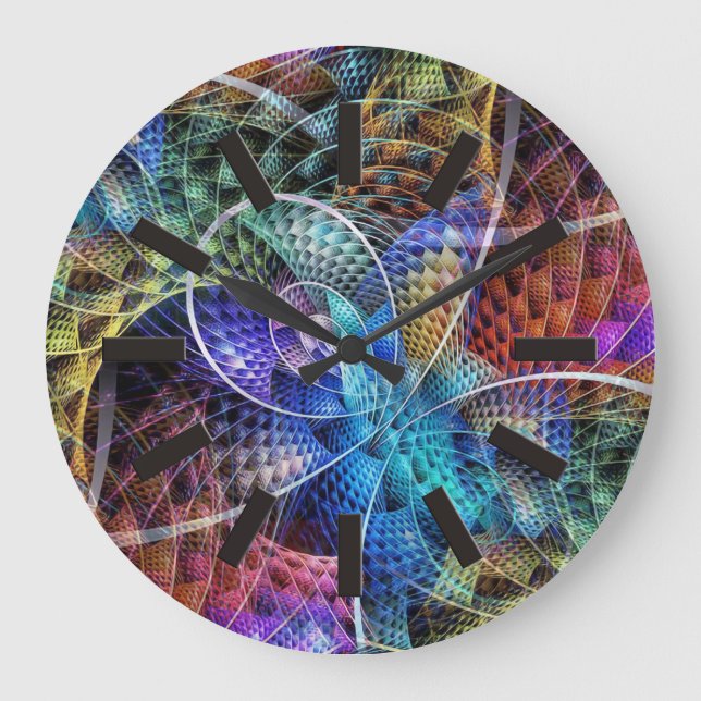 Abstract Apophysis Fractal X Large Clock (Front)