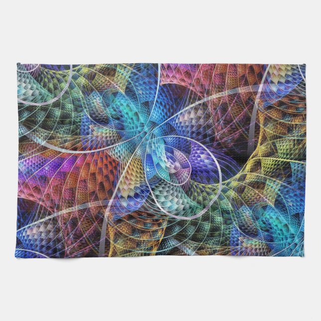 Abstract Apophysis Fractal X Tea Towel (Horizontal)