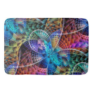 Abstract Apophysis Fractal X + your ideas Bath Mat