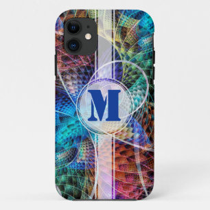 Abstract Apophysis Fractal X + your monogram iPhone 11 Case
