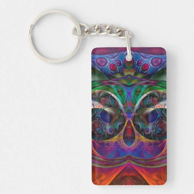 Abstract Apophysis Owl I Key Ring (Front)