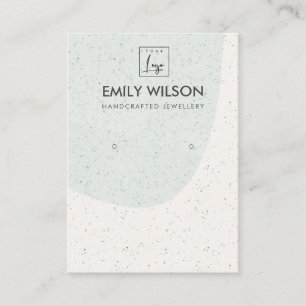 ABSTRACT AQUA BLUE CERAMIC EARRING DISPLAY LOGO BUSINESS CARD