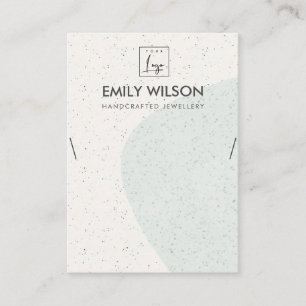 ABSTRACT AQUA BLUE CERAMIC NECKLACE DISPLAY LOGO BUSINESS CARD
