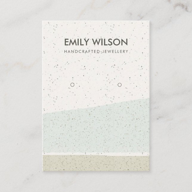 ABSTRACT AQUA CERAMIC WAVES EARRING DISPLAY LOGO BUSINESS CARD (Front)