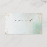 Abstract Aqua Ombre Fade with Frosted Gold Glitter
