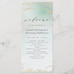 Abstract Aqua Ombre Fade with Frosted Gold Glitter Programme