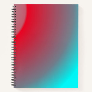 Abstract Aqua & Red Watercolor Gradient Holo Notebook