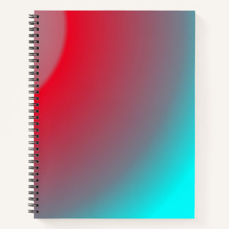 Abstract Aqua & Red Watercolor Gradient Holo Notebook