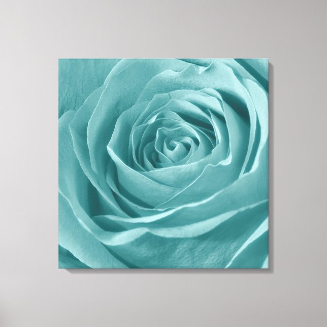 Abstract Aqua Rose Elegant Floral Photography Canvas Print (Front)