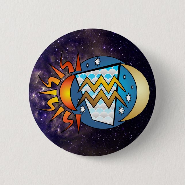 Abstract Aquarius Button (Front)