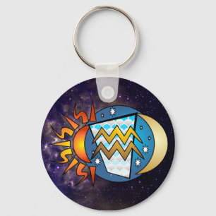 Abstract Aquarius Keychain