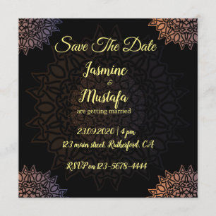 Abstract Arabic Art Wedding Invitation