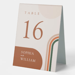Abstract Arch Beige Table numbers