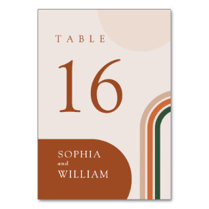 Abstract Arch Beige Table numbers
