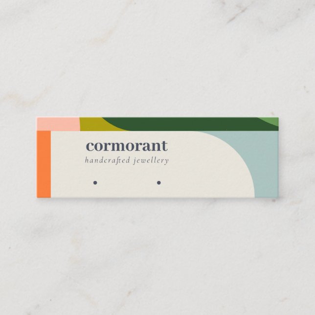 Abstract Arch Retro Colourful Earring Stud Holder Mini Business Card (Front)