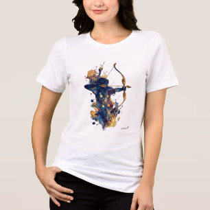 Abstract Archer Fluid Ink Watercolor Action Art Tri-Blend Shirt