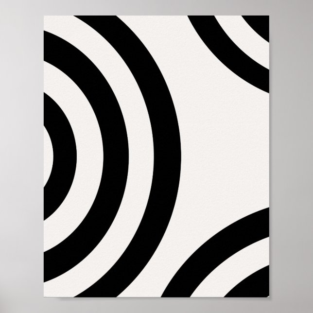 Abstract Arches Modern Black And White Lines Poster (Front)