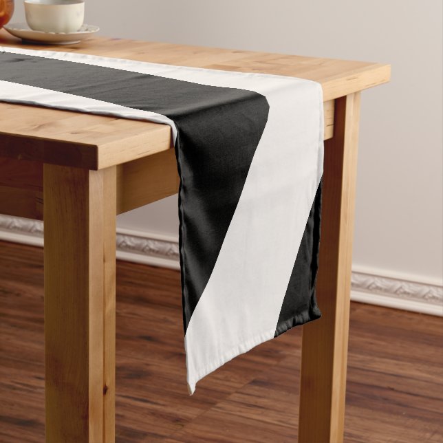 Abstract Arches Modern Black And White Lines Short Table Runner (In Situ)