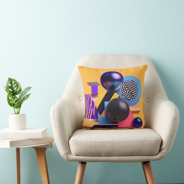 Abstract arrangement with colorful spheres cushion (Chair)