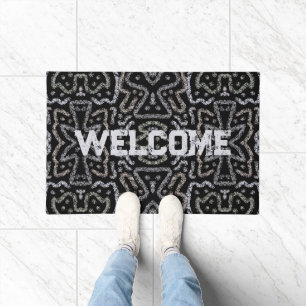 Abstract Arrow Grunge Pattern And Soft Pastels Doormat