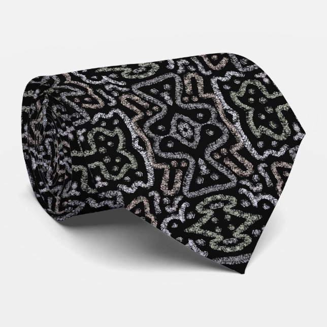 Abstract Arrow Grunge Pattern With Soft Pastels Tie (Rolled)