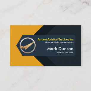 Abstract Arrowhead Aeroplane Logistics Pilot Business Card