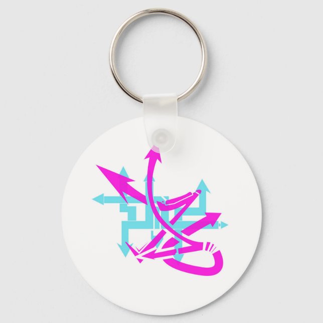 Abstract Arrows Keychain (Front)