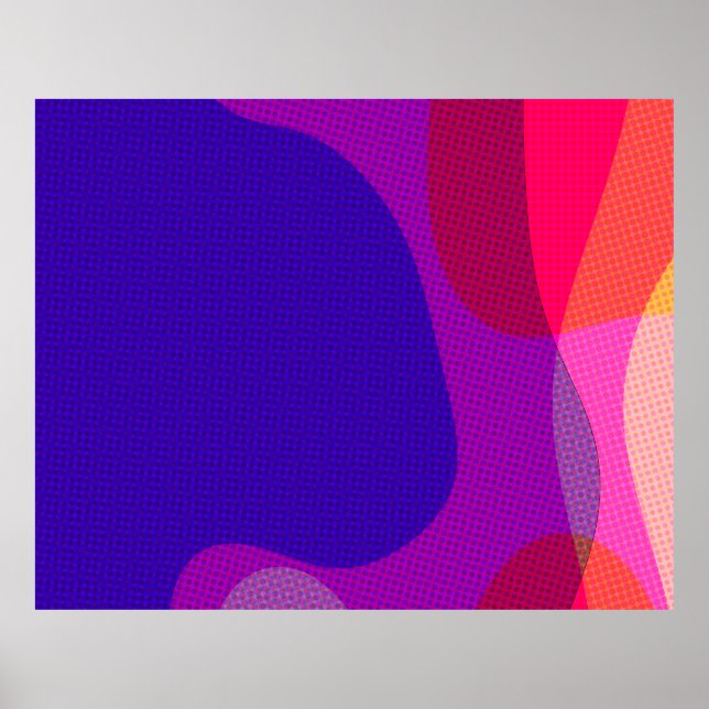Abstract Art 4897 - Purple Pink Orange Yellow Poster (Front)