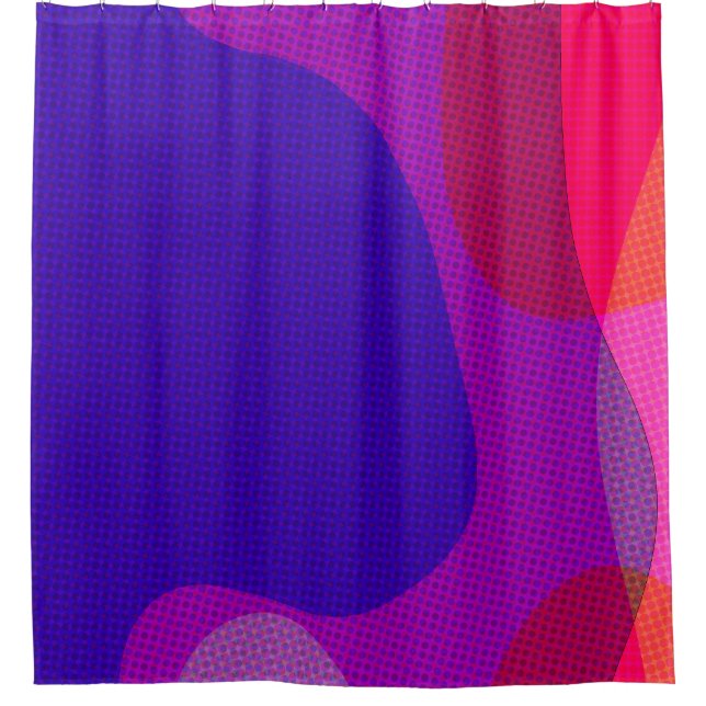 Abstract Art 4897 - Purple Pink Orange Yellow Shower Curtain (Front)