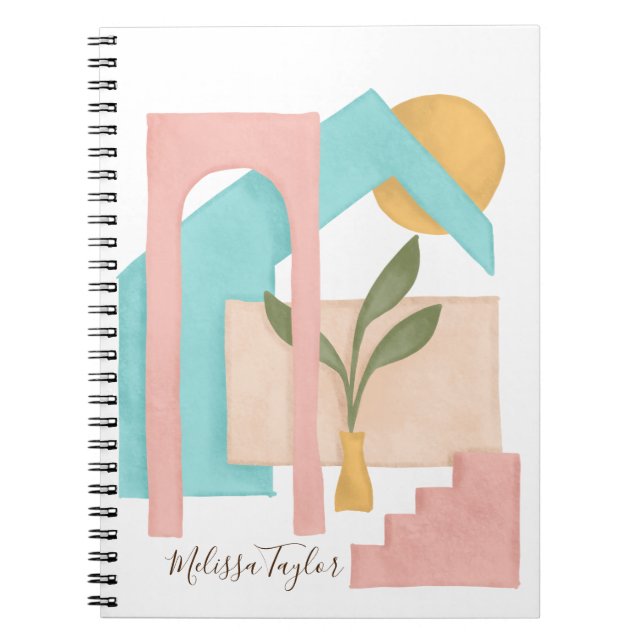Abstract Art Architecture Illustration Modern Notebook (Front)