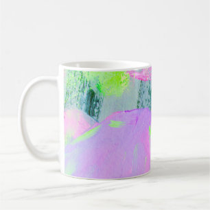 Abstract art background hand drawn acrylic paintin coffee mug