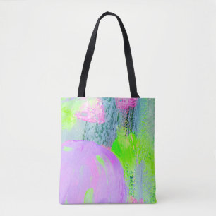Abstract art background hand drawn acrylic paintin tote bag