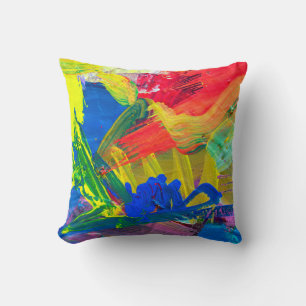 Abstract art background. Hand-painted background.  Cushion