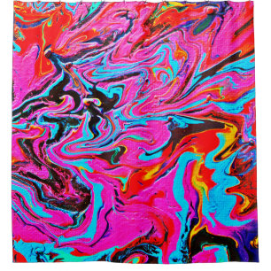 Abstract Art, Background, Hand Painting, Fluid Ar Shower Curtain