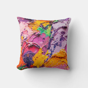 Abstract art background. Oil painting on canvas. M Cushion