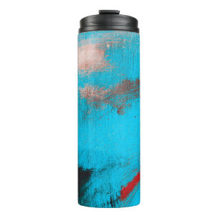 Abstract Art Backgroundart,paint,fine,blue,canvas, Thermal Tumbler
