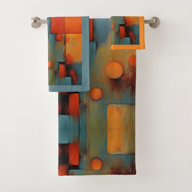 Abstract art bath towel set (Insitu)