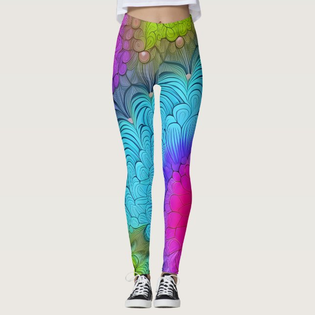 Abstract art beautiful Leggings (Front)