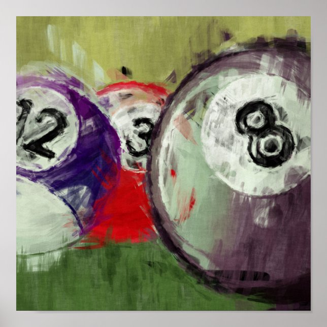 Abstract Art Billiards Poster (Front)