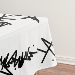 Abstract Art Black and White Minimalism Tablecloth