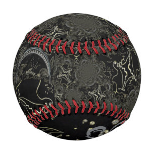 Abstract Art Black Baseball