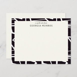 Abstract Art Black Personalised Stationery Card