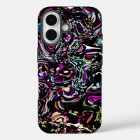 Abstract Art Black Swirl Purple