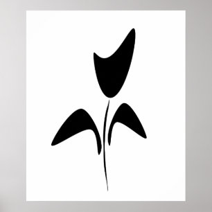 Abstract Art Black Tulip Poster