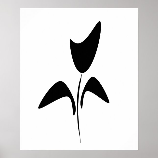 Abstract Art Black Tulip Poster (Front)