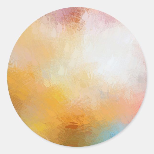 Abstract Art Blank Template Colourful Pink Red Classic Round Sticker (Front)