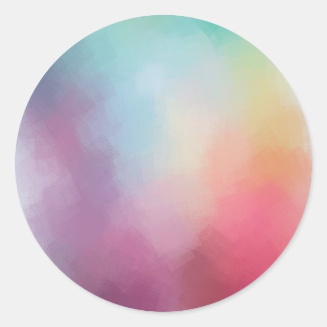 Abstract Art Blank Template Colourful Red Yellow Classic Round Sticker (Front)