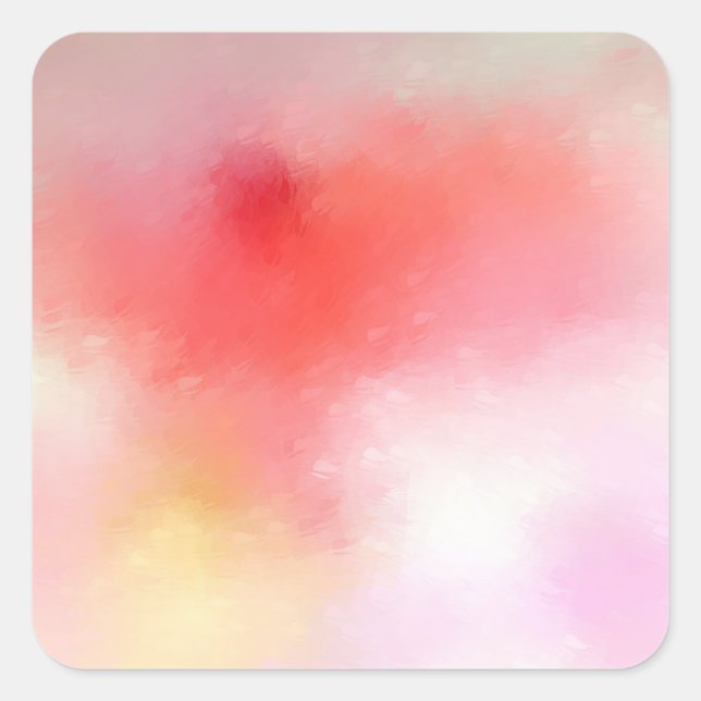 Abstract Art Blank Template Pink Red Orange Yellow Square Sticker (Front)
