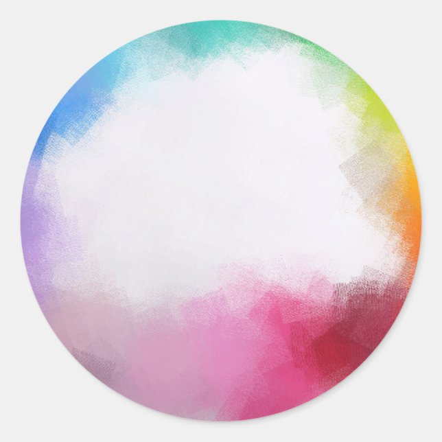 Abstract Art Blank Template Red Yellow Orange Blue Classic Round Sticker (Front)